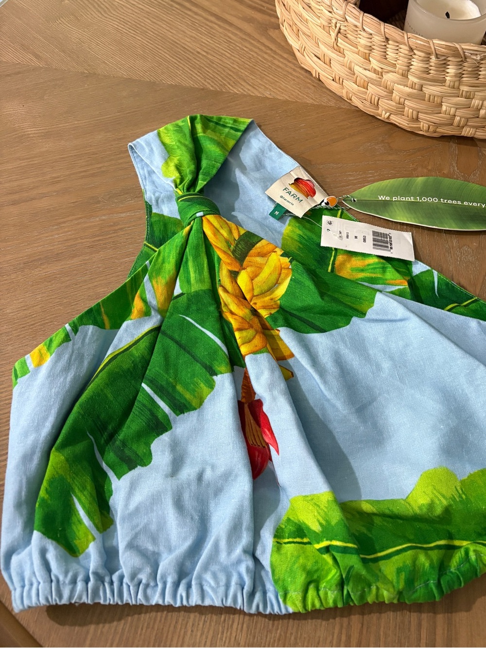 Farm Rio One-Shoulder Crop Blouse NWT - Picture 2 of 5